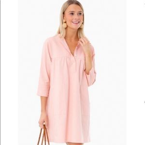 Pomander Place Peach Fallon Linen Cotton Shift Dress sz L-NWOT